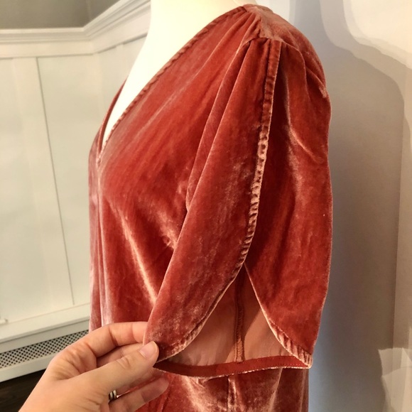 Madewell Velvet Tulip Sleeve Ruffle Top - Picture 4 of 7